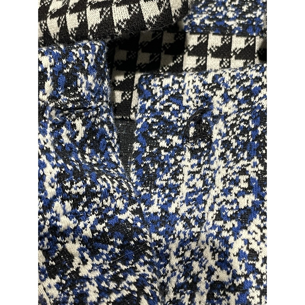 CAbi Women's 21 Club Blue Black Tweed Jacket Blazer XS (16x20") Missing Button - Picture 7 of 7